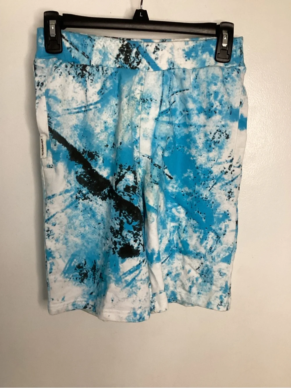 Eleven Paris Blue & Black Tie-Dye Graphic Pullover Sweatshirt & Short Set 12 y o